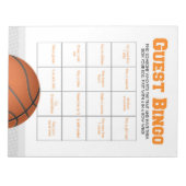 Basketball Guest Bingo Baby Showroom Notizblock (Vorderseite)