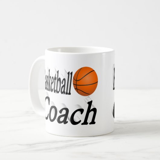 Basketball Halbtext Coach Tasse (Vorderseite Links)