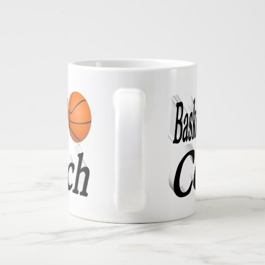 Basketball Halbtext Jumbo-Tasse (Rückseite)