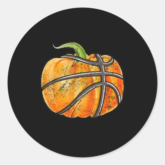 Basketball Halloween Boys Männer Kinder Funny Pump Runder Aufkleber (Vorderseite)