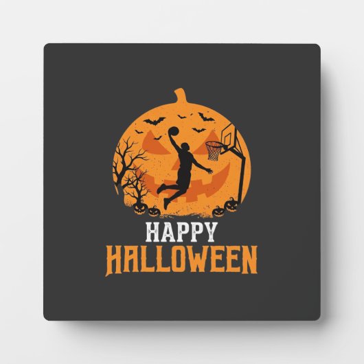 Basketball Halloween Dunk Kürbis Design_1 Fotoplatte (Vorderseite)