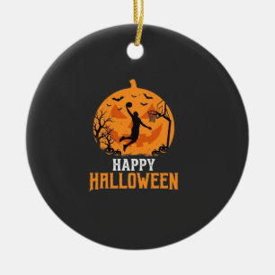 Basketball Halloween Dunk Kürbis Design_1 Keramik Ornament