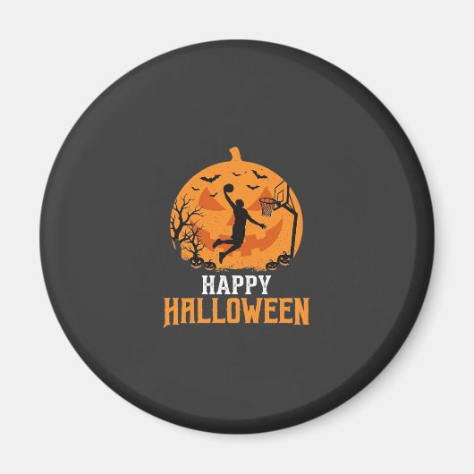 Basketball Halloween Dunk Kürbis Design_1 Magnet (Vorne)