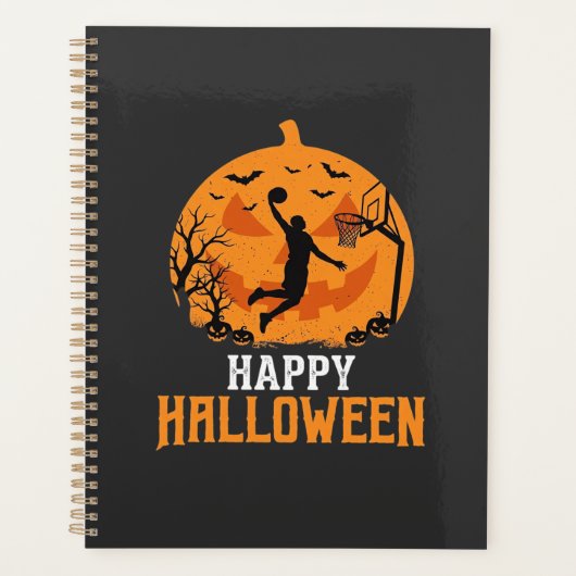 Basketball Halloween Dunk Kürbis Design_1 Planer (Vorderseite)