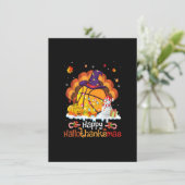 Basketball Halloween Erntedank Hallot Einladung (Stehend Vorderseite)