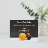 Basketball-Halloween-Party Save the Date Postkarte (Stehend Vorderseite)
