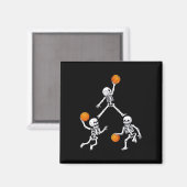 Basketball Halloween Skeleton Dunking Dribble Boys Magnet (Vorderseite/Rückseite)