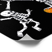 Basketball Halloween Skeleton Dunking Dribble Boys Poster (Ecke)
