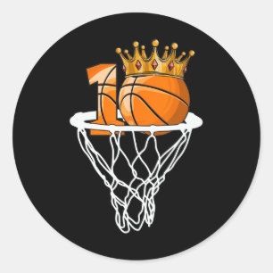 Basketball Happy 10. Geburtstag Boy Ball 10 Jahre Runder Aufkleber