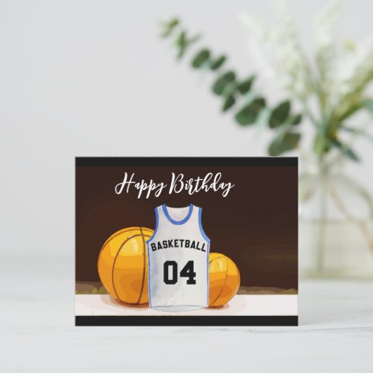 Basketball Happy Birthday Basketball Player Postkarte (Stehend Vorderseite)