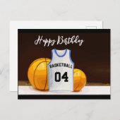 Basketball Happy Birthday Basketball Player Postkarte (Vorne/Hinten)