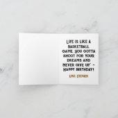 Basketball Happy Birthday Hitze Wasser Karte (Innenseite)