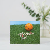 Basketball Happy Father's Day Card Postkarte (Stehend Vorderseite)