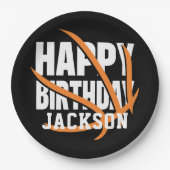 Basketball Happy Geburtstag Personalisiert Pappteller (Vorderseite)