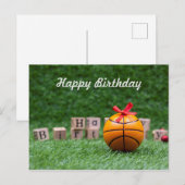 Basketball Happy Geburtstagskarte mit Basketball Postkarte (Vorne/Hinten)