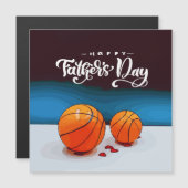 Basketball Happy Vatertag mit zwei Balls Vater  Magnetkarte (Vorne/Hinten)