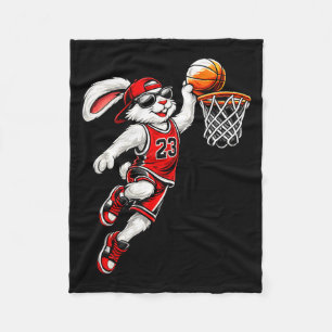 Basketball-Hase Ostern Lustiger Dunking-Kaninchen  Fleecedecke
