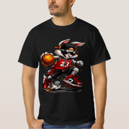 Basketball-Hasen-Straßenstyle-Grafik-T-Shirt T-Shirt