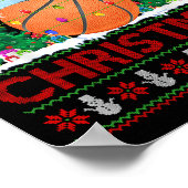 Basketball hässlicher Weihnachtspullover Srts Spie Poster (Ecke)