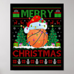 Basketball hässlicher Weihnachtspullover Srts Spie Poster