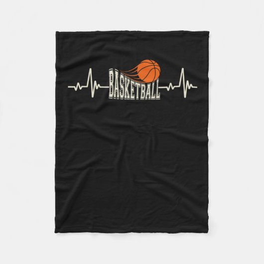 Basketball-Heartbeat 3 Fleecedecke (Vorderseite)