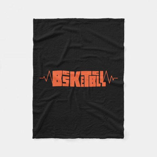 Basketball-Heartbeat 9 Fleecedecke (Vorderseite)