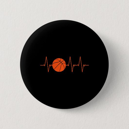 Basketball Heartbeat Ball Button (Vorderseite)