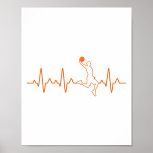 Basketball Heartbeat Ball Coach Geschenk für m Poster