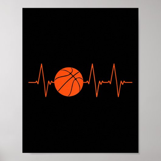 Basketball Heartbeat Ball Poster (Vorne)