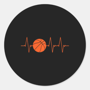 Basketball Heartbeat Ball Runder Aufkleber