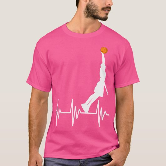 Basketball Heartbeat Dunk Grafische Männer Frauen T-Shirt (Vorderseite)
