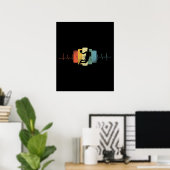 Basketball Heartbeat Dunk Layers Ekg Poster (Heimbüro)