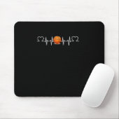 Basketball Heartbeat Funny Basketball Lover Mousepad (Mit Mouse)