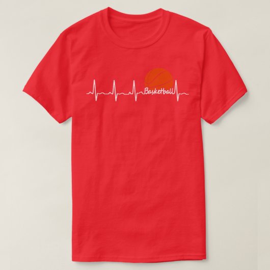BASKETBALL HEARTBEAT Geschenk für BASKETBALL Lover T-Shirt (Design vorne)
