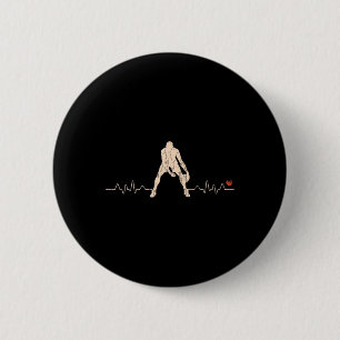 Basketball Heartbeat Geschenk für den Spieler 1 Button
