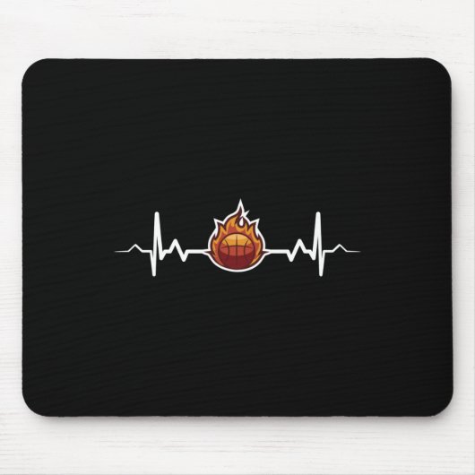 Basketball Heartbeat - Geschenkidee Mousepad (Vorne)