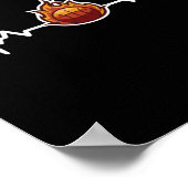 Basketball Heartbeat - Geschenkidee Poster (Ecke)