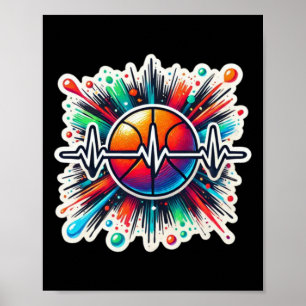 Basketball Heartbeat - Ideal für Sport Poster