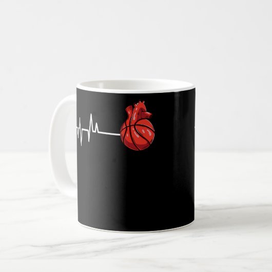 Basketball Heartbeat  Kaffeetasse (Vorderseite Links)