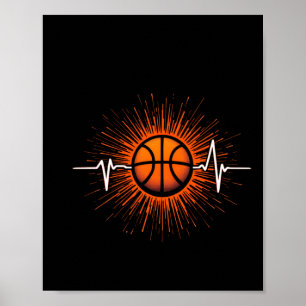 Basketball Heartbeat - Liebe für das Game-T-Shirt Poster