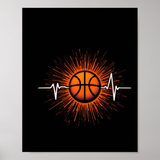 Basketball Heartbeat - Liebe für das Game-T-Shirt Poster