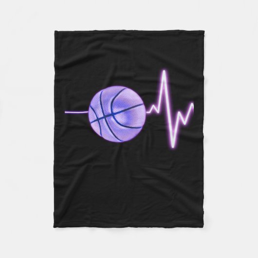 Basketball Heartbeat - Neuester Funny Basketball Fleecedecke (Vorderseite)