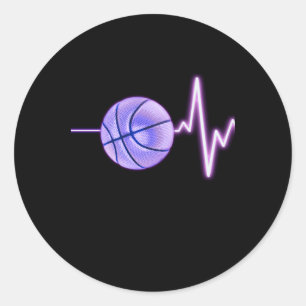Basketball Heartbeat - Neuester Funny Basketball Runder Aufkleber