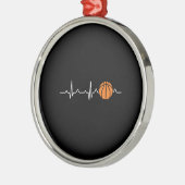 Basketball Heartbeat Ornament Aus Metall (Links)