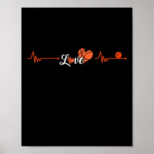 Basketball Heartbeat Poster (Vorne)