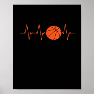 Basketball Heartbeat Poster