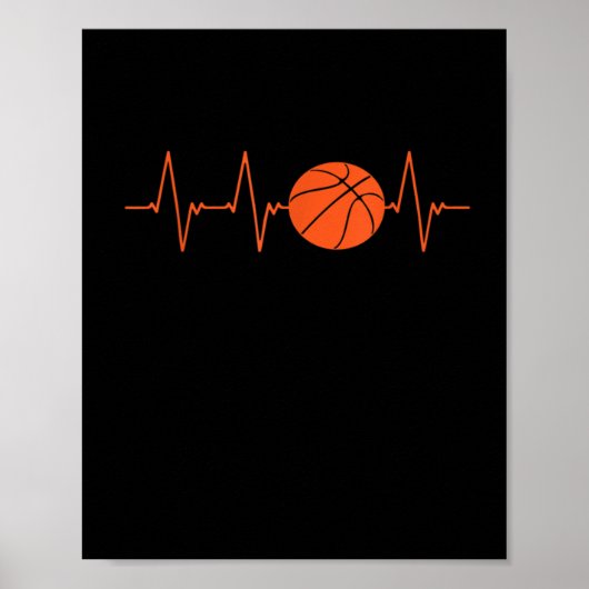 Basketball Heartbeat Poster (Vorne)