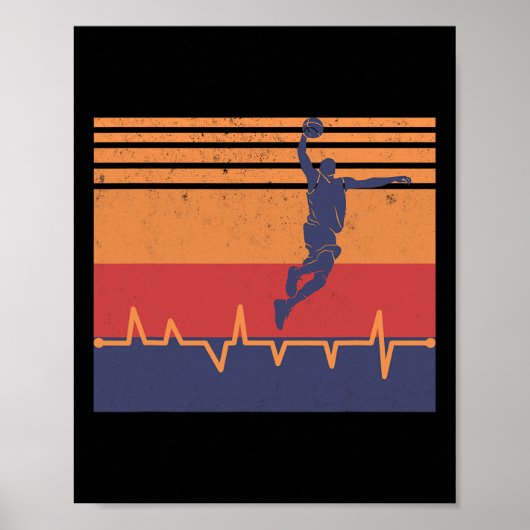 Basketball Heartbeat Poster (Vorne)