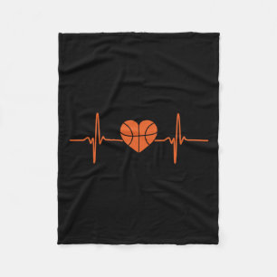 Basketball Heartbeat Sport Motive Fleecedecke
