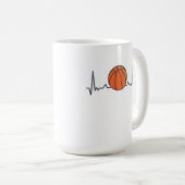 Basketball Heartbeat Sportgeschenke Kaffeetasse (VorderseiteRechts)